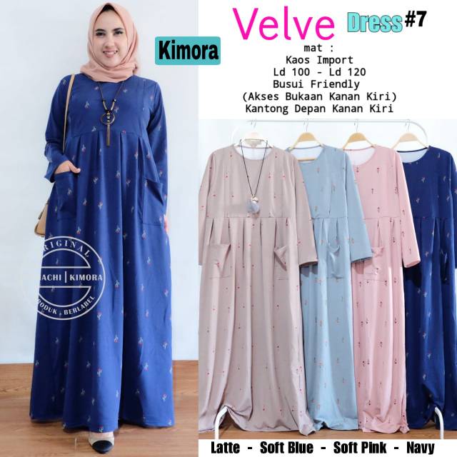 Baju Gamis Busui Bahan Kaos Velvet Shopee Indonesia