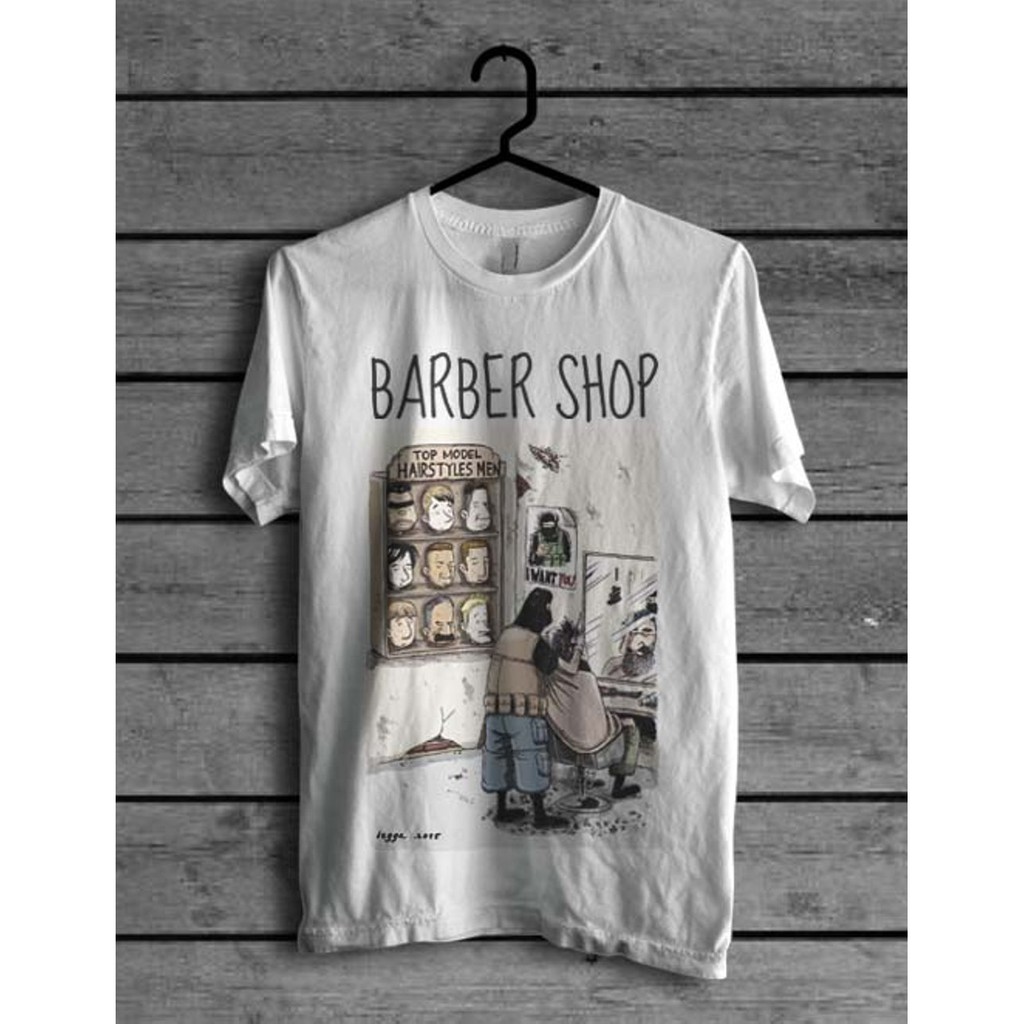 Kaos Legga Cartoon Barber Shop S Xl Shopee Indonesia