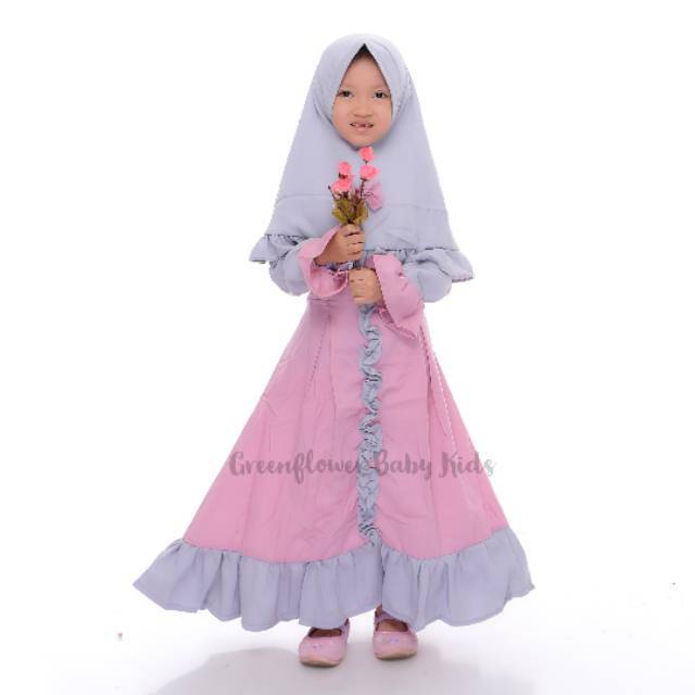 Terlaris Gamis Syari Anak Perempuan Katun Polos 2 12 Tahun