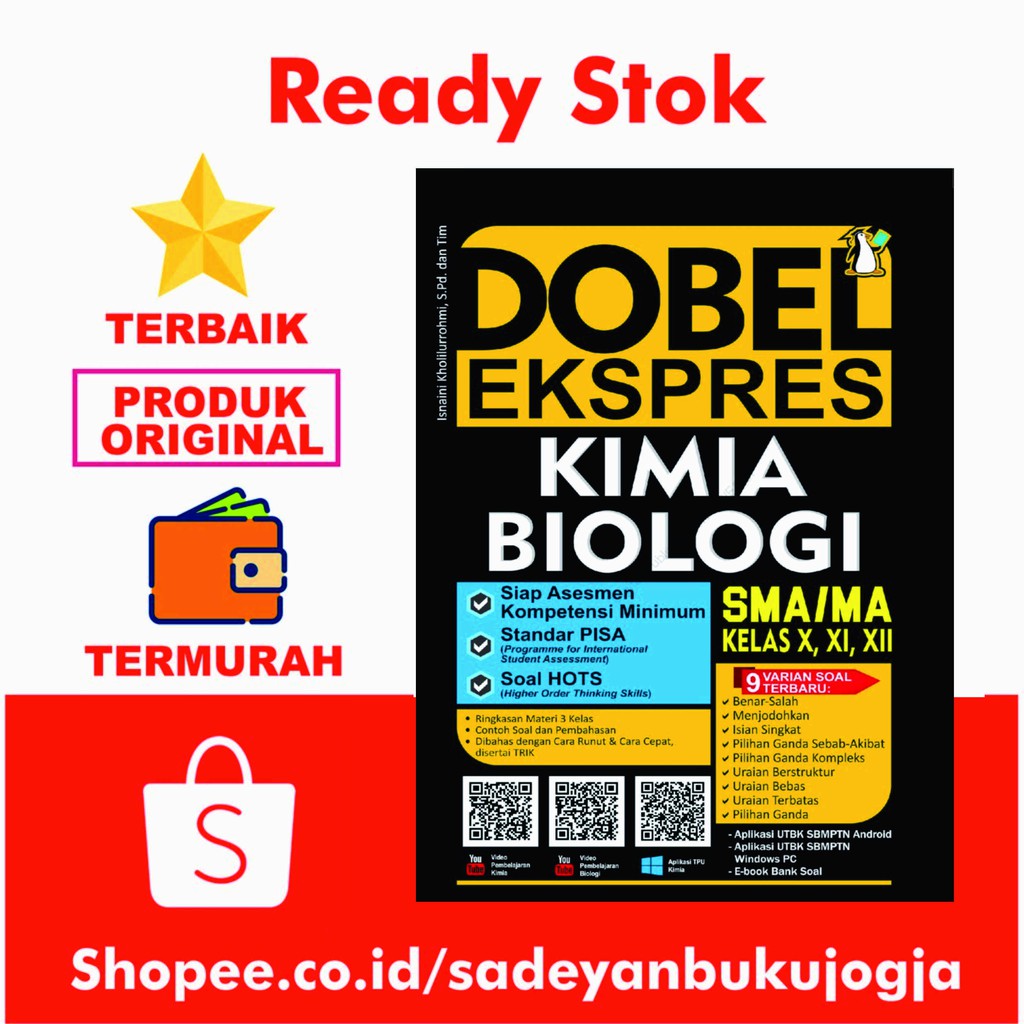 Berikut ini adalah soal pilihan ganda lengkap dengan jawabannya mata pelajaran biologi kelas xi sma/ma bab 2 tentang bioproses yang sekolahmuonline . Dobel Ekspres Kimia Biologi Sma Ma Kelas 10 11 12 Isnaini Kholilurrahmi S Pd Edu Penguin Shopee Indonesia