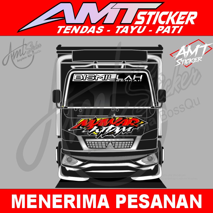 Tulisan kaca depan mobil truk