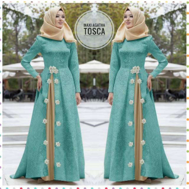 Dress Muslim Wanita Ukuran Jumbo Model Terbaru Gamis Maxi Agatha