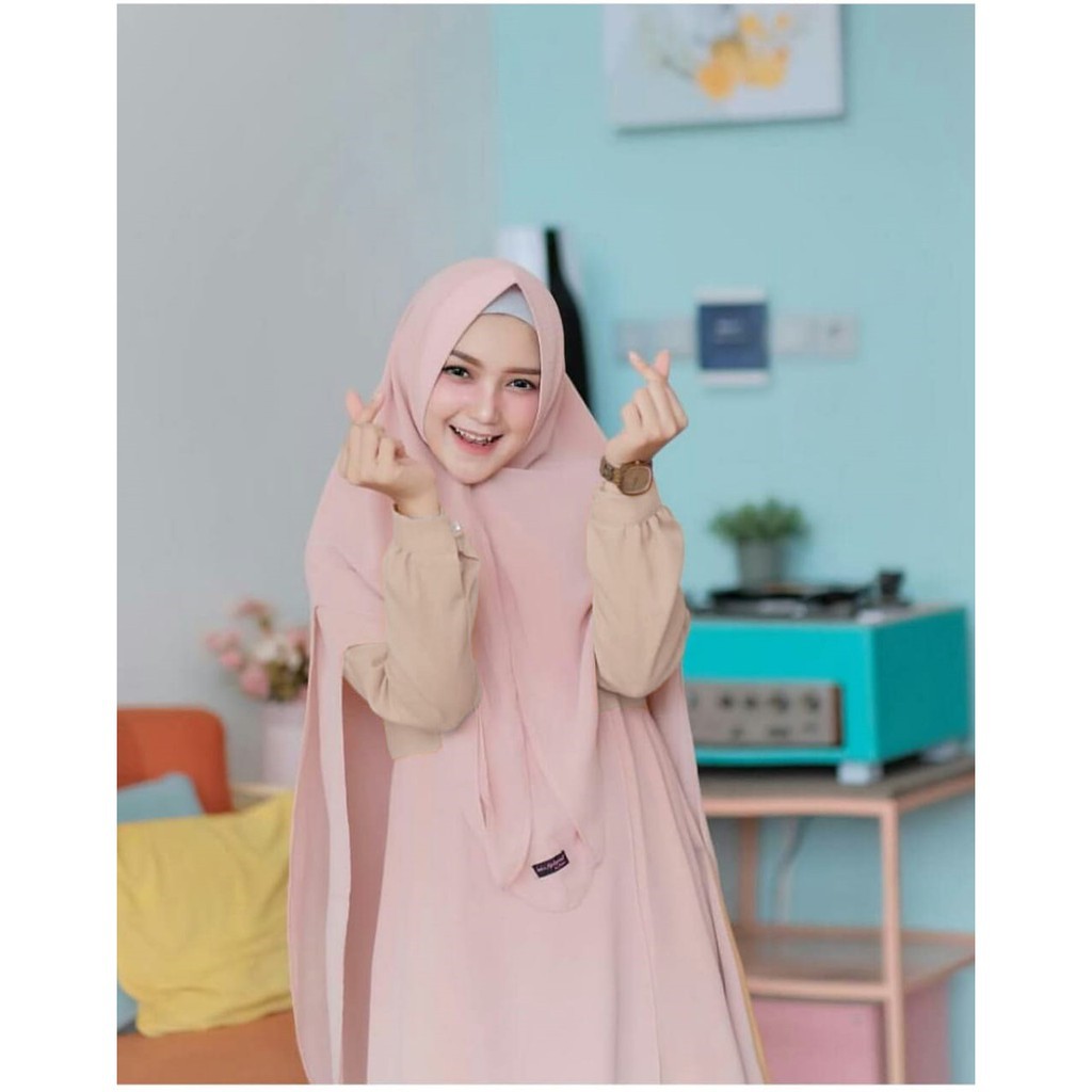 Baju Gamis Terbaru 2020 Zizara Bahan Moscrepe Warna Dusty Almond