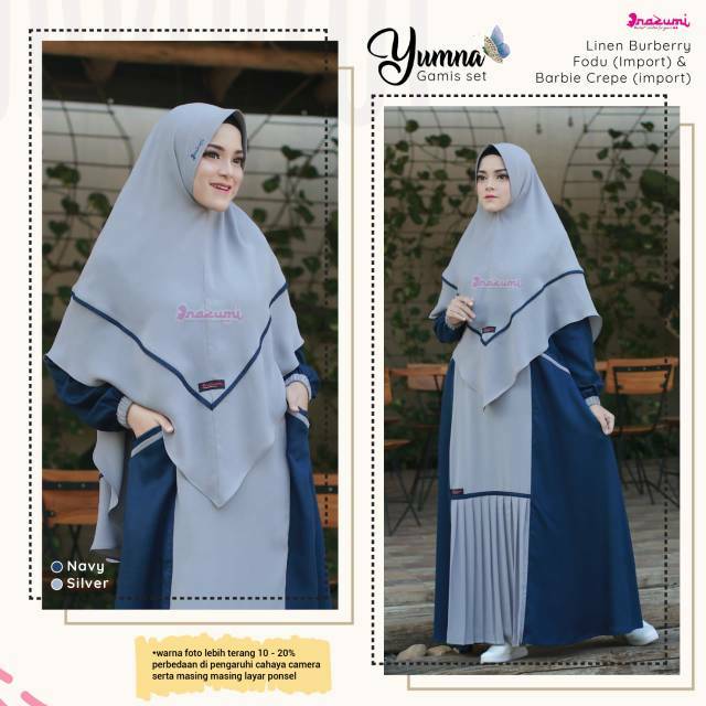 Nazumi Gamis Yumna Set Gamis Linen Burbery Shopee Indonesia