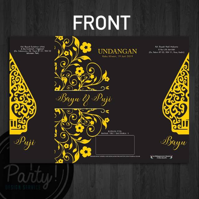 Undangan Pernikahan Jawa Hitam Kuning Javanese Wedding Invitation Shopee Indonesia