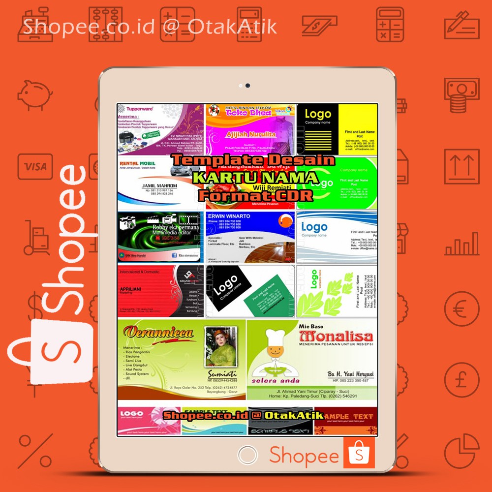 275 Template Desain Kartu Nama Keren Format Cdr Shopee Indonesia