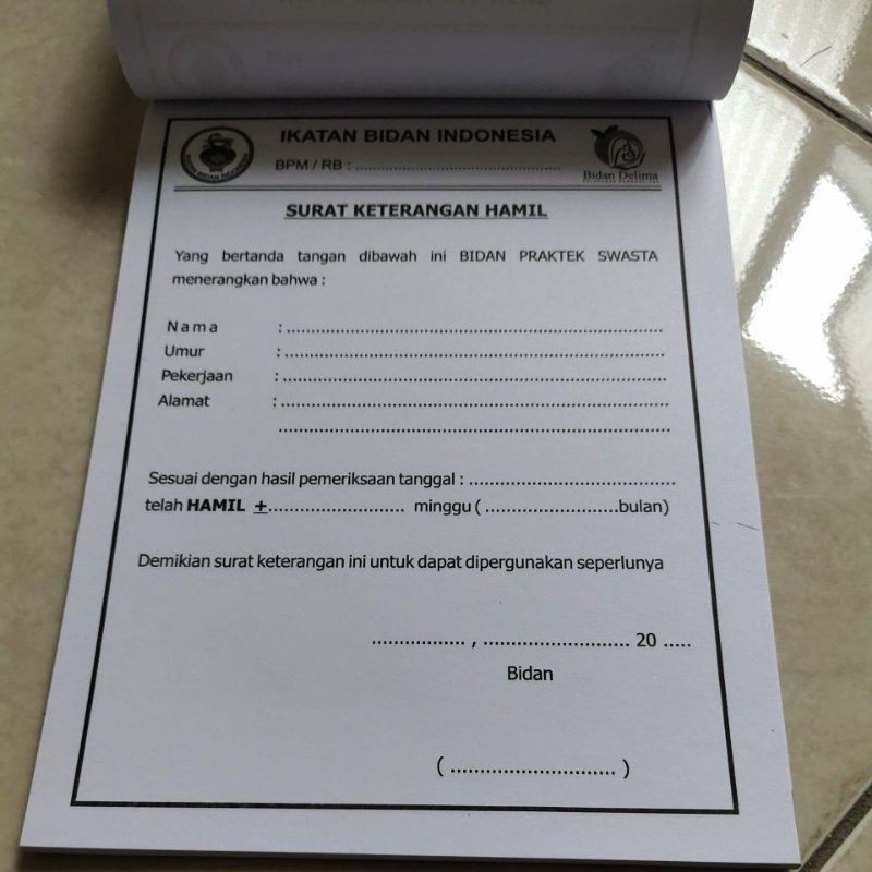 Yang bertanda tangan dibawah ini, bidan upt. Jual Surat Keterangan Hamil Indonesia Shopee Indonesia