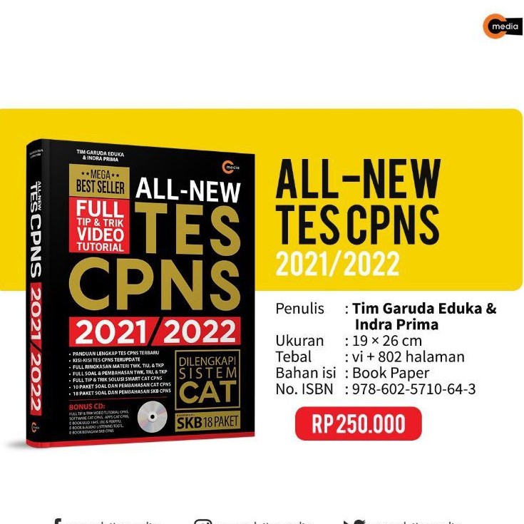 Menjadi pegawai negeri sipil (pns) merupakan sebuah harapan bagi sebagian besar warga negara indonesia. Ready Buku Cpns All New Tes Cpns 2021 2022 Tim Garuda Eduka 100 Original Shopee Indonesia