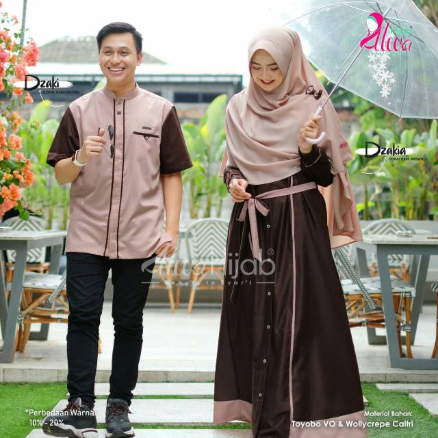 Gamis Couple Dzaki Dzakia Set Original Alwa Hijab Syar I