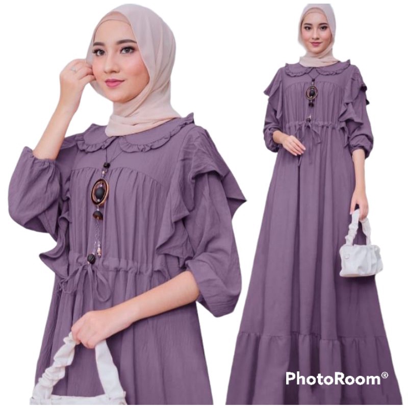 Ada gratis ongkir, promo cod, & cashback. Jual Gamis Jumbo Polos 2022 aurel maxi Up Ld 140 Bahan krinkle Halus up