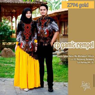 Model Gamis Batik Kombinasi Gamis Syari Resleting Belakang Katun