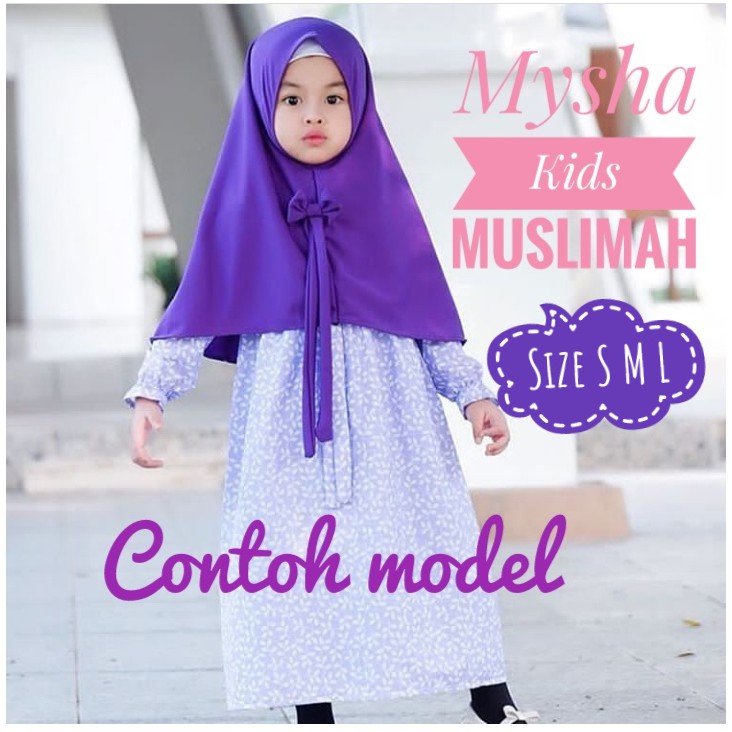 Gamis Anak Set Kerudung Untuk Ukuran Tk Dan Sd Umur 4 S D 7 Tahun