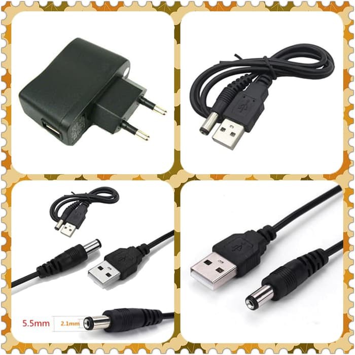 Kabel charger usb jarum for nokia n70/n95 bluetooth keong mini warna hitam. Adaptor Listrik Usb Port Kabel Usb To Power Jek 5 5 X 2 1mm Shopee Indonesia