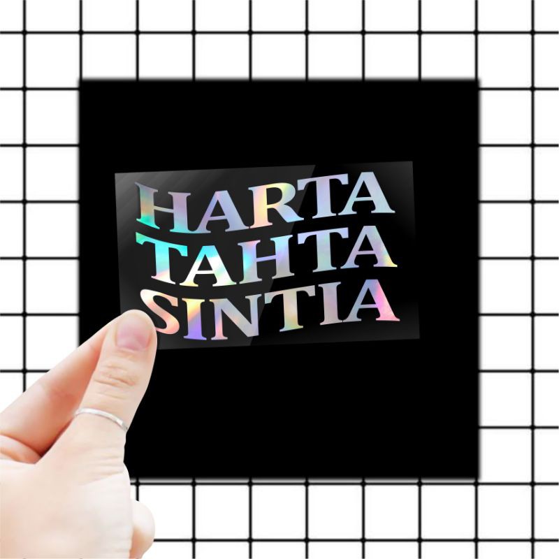 Sticker Harta Tahta Sticker Nama 3 Kata 3 Paragraf Hologram Stiker Cutting Kata Kata Shopee Indonesia