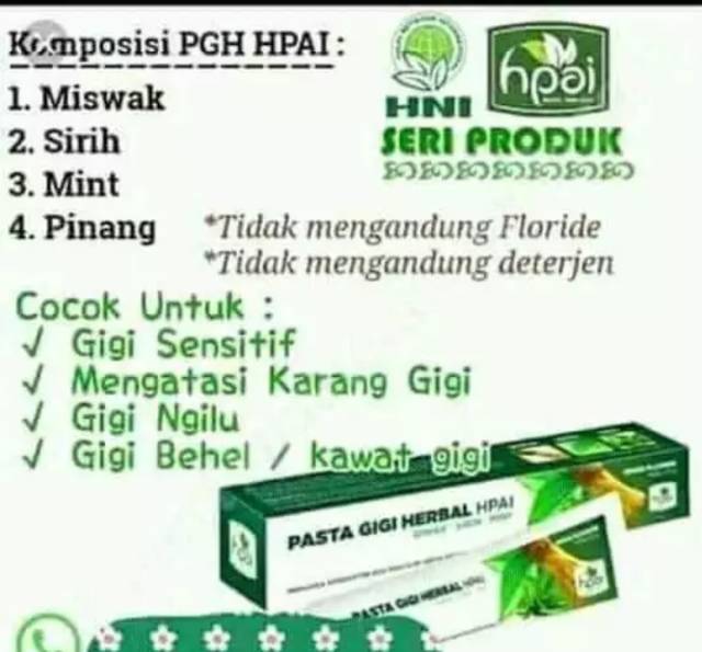 Pasta Gigi Herbal Hpai Pgh Hpai Obat Sakit Gigi Odol Hpai Obat