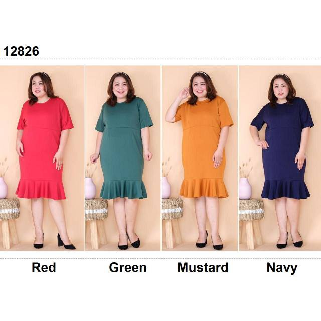 12826 Dress Jumbo Dress Bigsize Model Rempel Shopee Indonesia