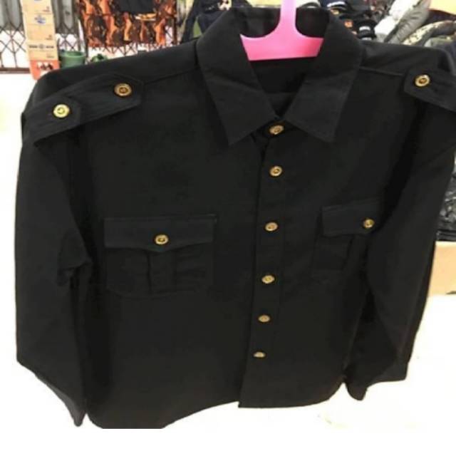 Jual Seragam safari hitam lengan panjang security satpam Indonesia|Shopee  Indonesia