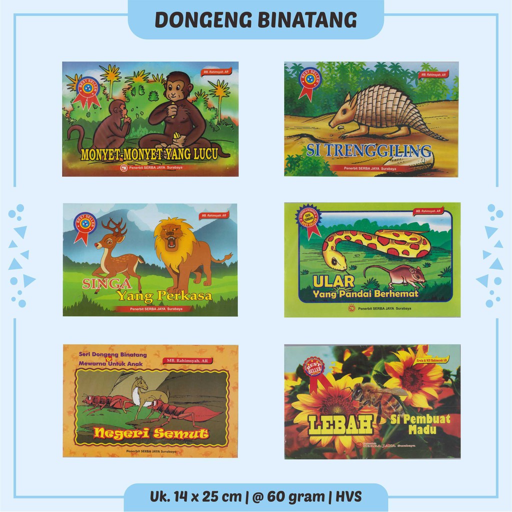 Buku Anak-Cerita Anak-Buku Anak TK/PAUD-Dongeng Binatang-Lengkap dan Murah  Dongeng Srb.Jy | Shopee Indonesia