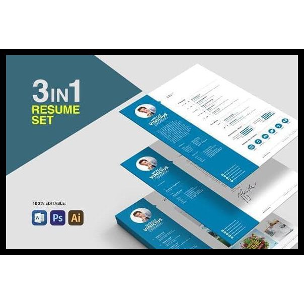 Terbaru Paket Template Cv Dan Surat Lamaran Kerja Desain Kreatif Shopee Indonesia