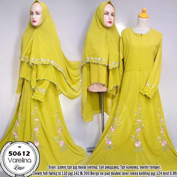 Varelina Gamis Ceruty Gamis Syari Ceruty Gamis Ceruti Bordir Gamis