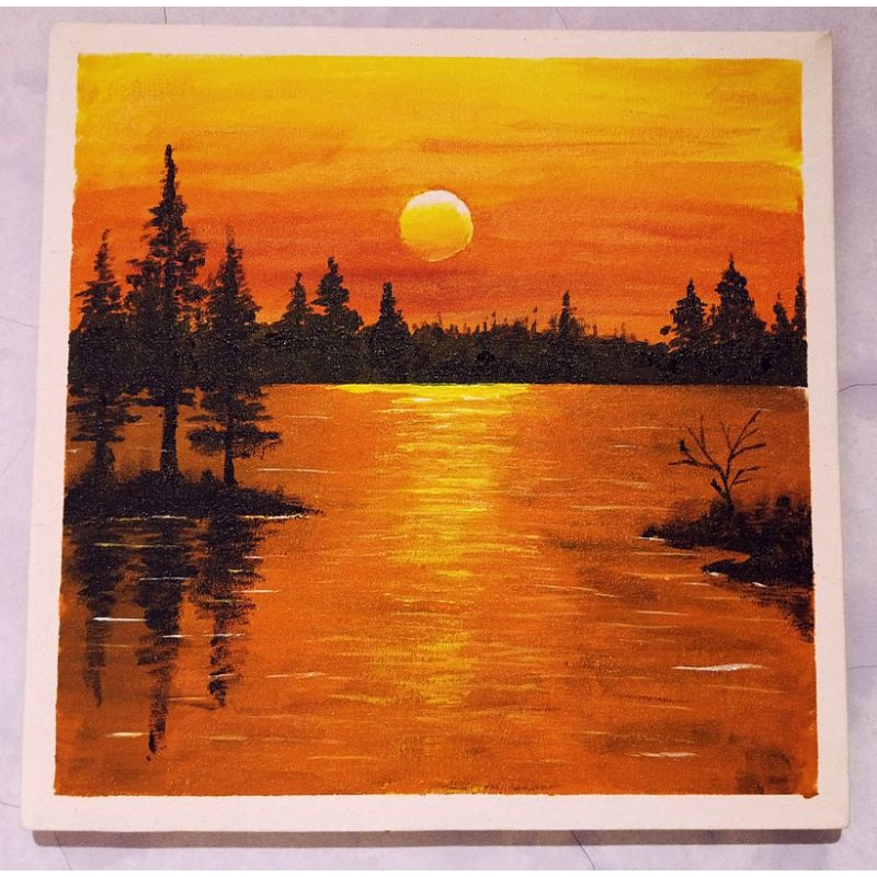 Beberapa gambar pemandangan kampung nelayan yang diambil pada waktu senja . Jual Lukisan Asli Pemandangan Senja Sunset Painting Indonesia Shopee Indonesia