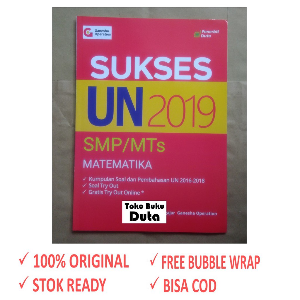 Un sma 2018 2019 soal kunci jawaban dan pembahasan un 2018 2019 unbk dan unkp. Buku Kumpulan Soal Un Matematika Smp 2019 Shopee Indonesia