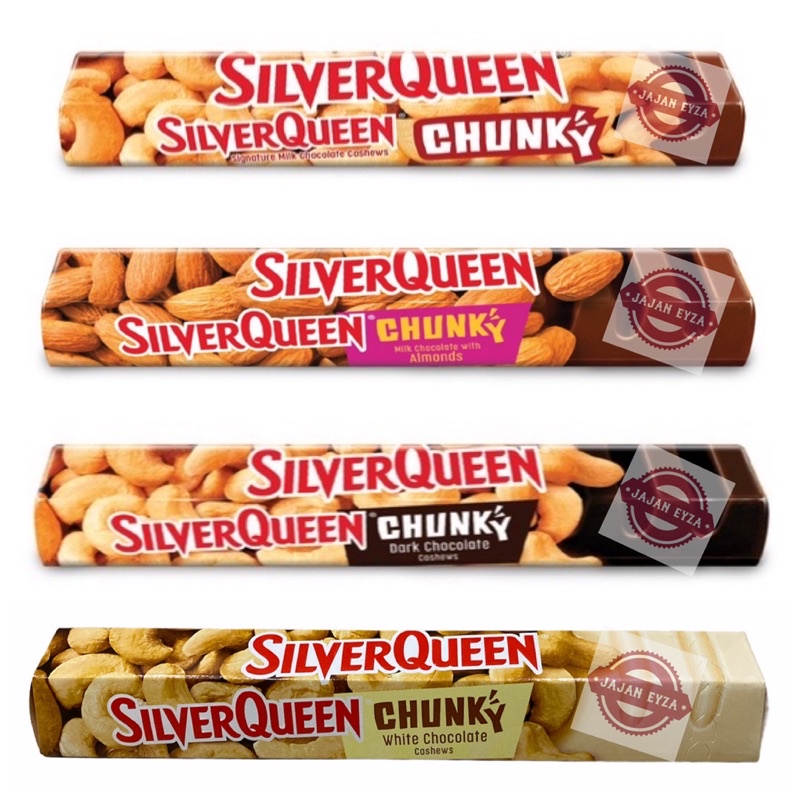 Dengan berat 1kg, cokelat silverqueen chunkybar tersebut dihargai rp. Silverqueen Chunky 95gr Chunky Cashew Chunky Almond Chunky White Choco Chunky Darkchoco Shopee Indonesia