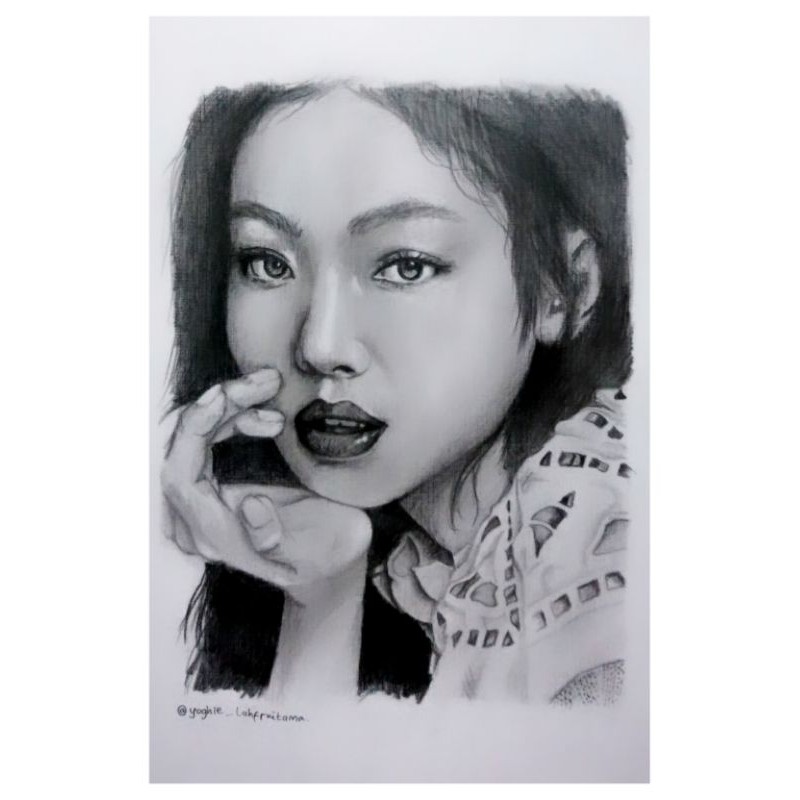 Jual Lukisan Wajah Simple Hitam Putih A3 Indonesia|Shopee Indonesia 800_X_800_jpg