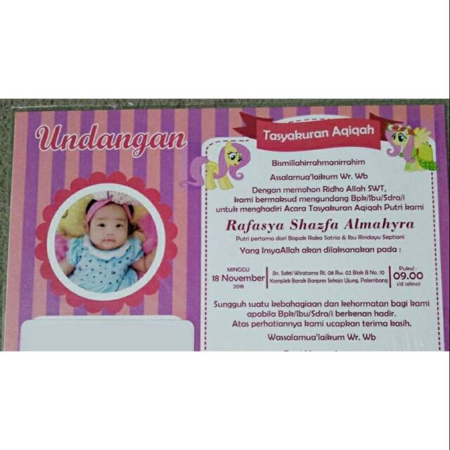Secara sederhana upakara tiga bulanan ini biasanya berupa. Undangan Aqiqah Ulang Tahun Khitanan Shopee Indonesia