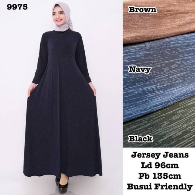 Baju Gamis Wanita Terbaru Gamis Remaja Gamis Jersey Motif Jeans