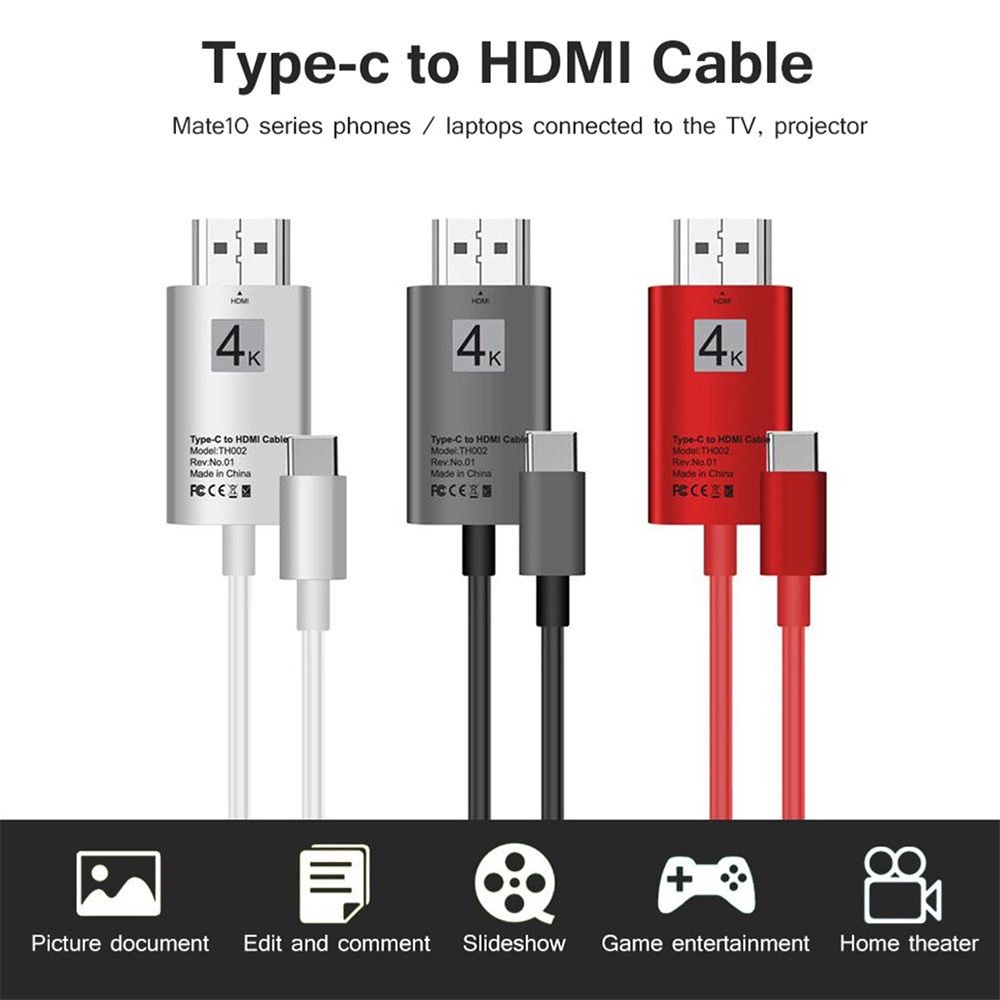 2m 6 56ft Usb 3 1 Play Usb 3 1 Type C To Hdmi Cable For Samsung Xiaomi Mobile Phone Computer Pc