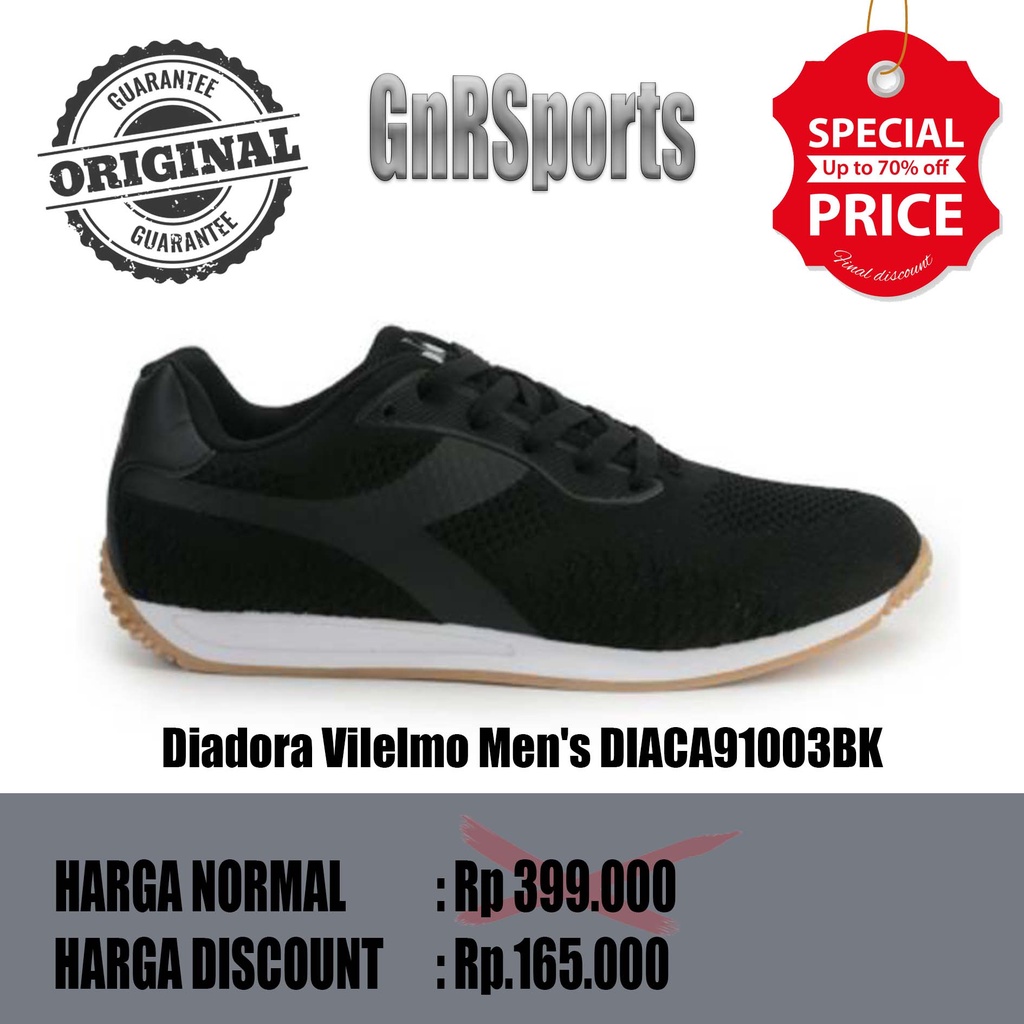 Jual Sepatu Diadora Vilelmo Men&rsquo;s Sneakers Shoes DIACA91003BK Original 100%  Indonesia|Shopee Indonesia