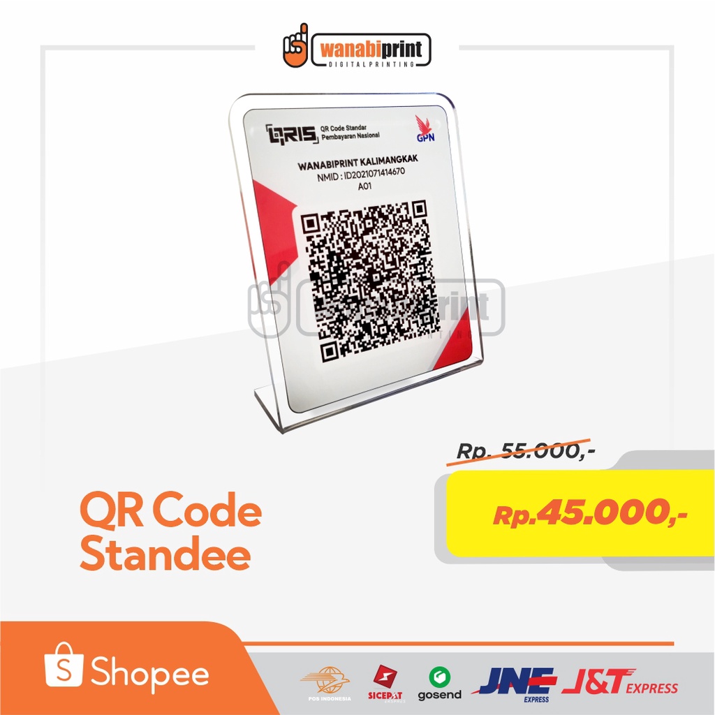 Text, sms, phone contact, email, business card, isbn, weblink, social media link etc. Cetak Barcode Akrilik Acrylic Stand Qr Code Scanner Generator Online Standing Non Cash Praktis Jual Shopee Indonesia