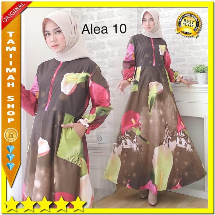 Baju Gamis Pesta Wanita Syari Remaja Modern Kantong Kiri Kanan