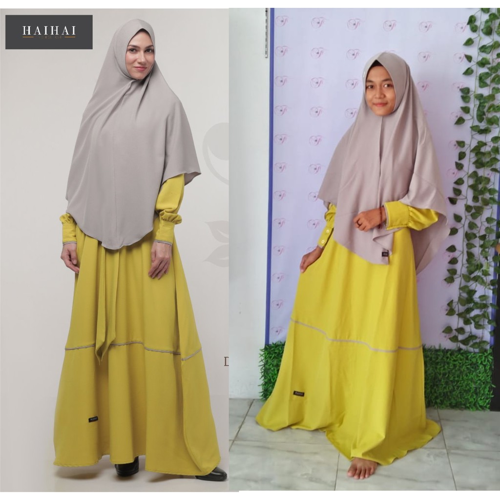 Nhs Gurah Gamis Syar I Polos Hai Hai Gm 59 Bahan Italy Mosscrepe