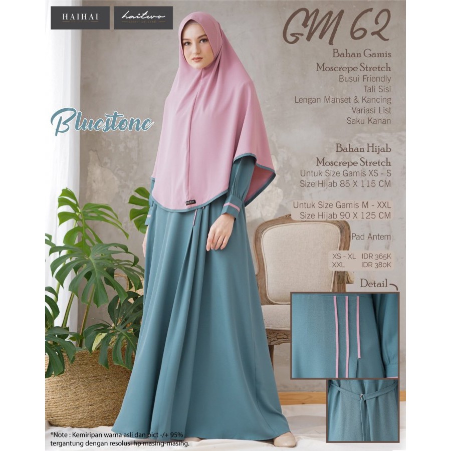 Gamis Hai Hai Gm 62 Bluestone Gamis Set Hijab Gamis Muslimah