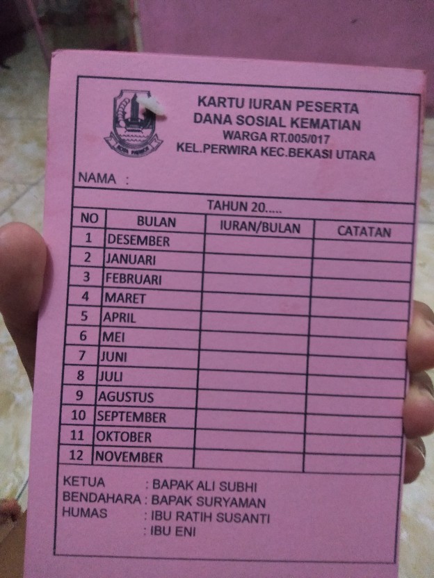 Contoh surat edaran untuk warga tentang iuran download. Cod Kartu Iuran Kartu Bayaran Kas Rt Muraahh Shopee Indonesia