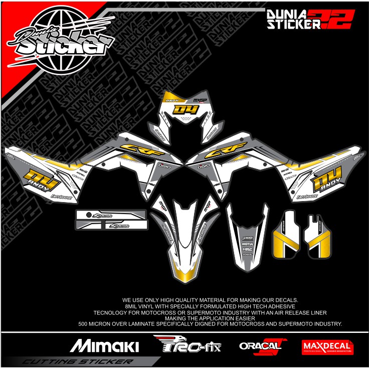 Jual decal honda crf 150l warna putih sticker decal crf warna putih abu