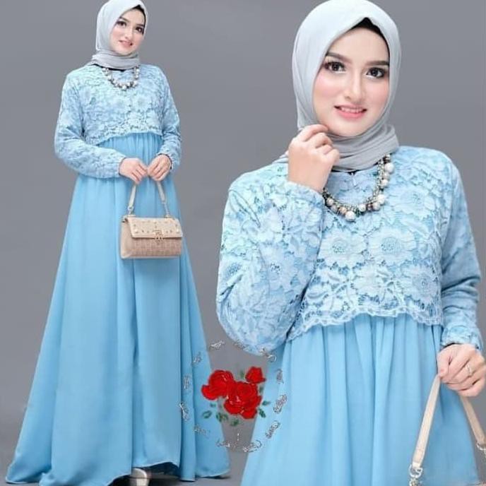 Sale Gamis Pesta Brukat Terbaru Baju Gamis Wanita Lebaran 2019