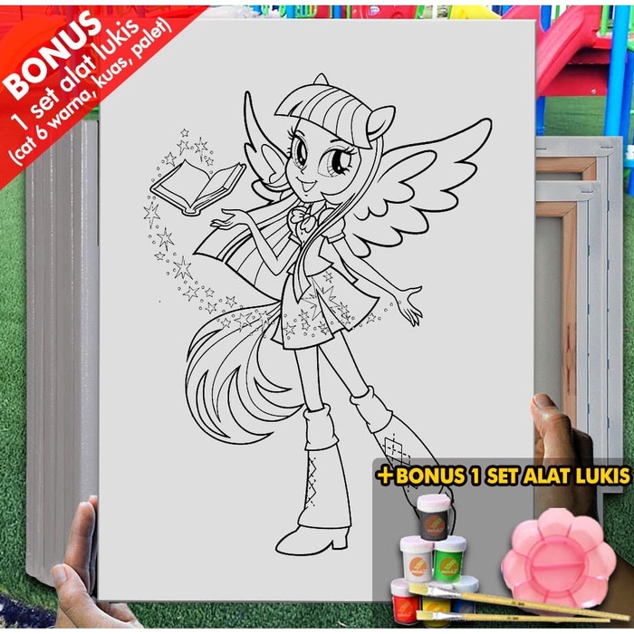 Equestria girls coloring pages for free. Kanvas Lukis Anak Pony Princess Luna Equestria Girl 30x40cm Mel1144 Mewarnai Coloring Shopee Indonesia