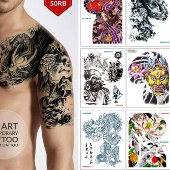 ḯm Mc Besar Dada Sampai Lengan Temporary Tattoo Tato Temporer Fashion Tahan Air Premium Cccmhm Shopee Indonesia