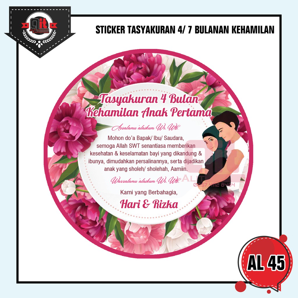 STICKER TASYAKURAN 4 BULANAN KEHAMILAN | Shopee Indonesia