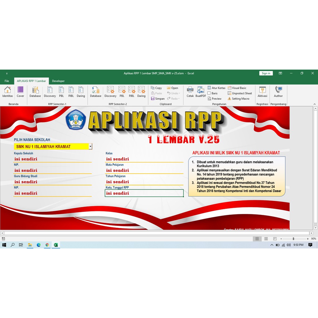 Masuk ke menu database sekolah · 2. Aplikasi Rpp 1 Lembar Daring Lengkap Semua Jenjang Shopee Indonesia