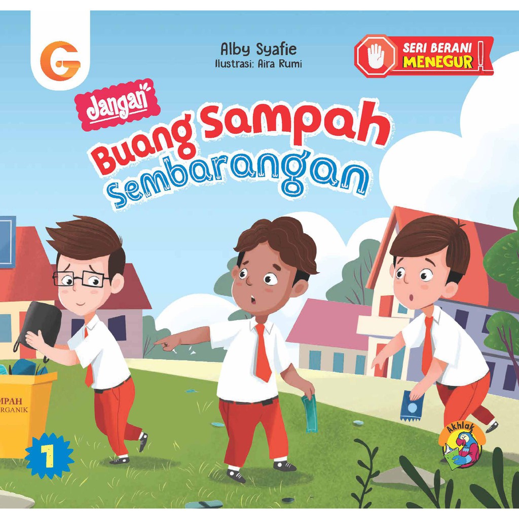 Poster gambar kartun buanglah sampah pada tempatnya. Seri Anak Berani Menegur Jangan Buang Sampah Sembarangan Shopee Indonesia