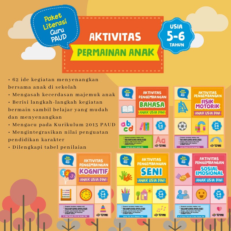 Melalui bermain oleh orang tua. Paket Literasi Guru Paud Aktv Permainan Anak Usia 4 5 Th 5 6 Th Erlangga Shopee Indonesia