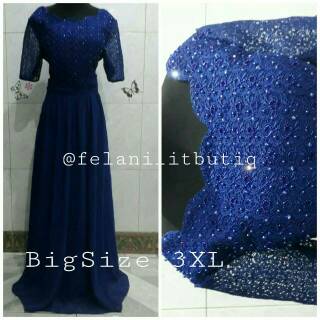 Longdress Pesta Bigsize Gaun Pesta Big Size Jumbo Xxxl Ukuran Besar Shopee Indonesia