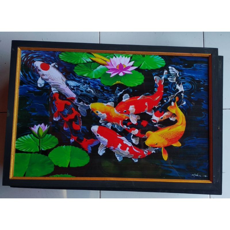 5,267 views aug 8, 2019 lukisan ikan koi yang unik, berkonsep tiga dimensi ….more. Jual Lukisan Cetak Ikan Koi Cerah 3d Plus Bingkai Ukuran 65 45 Indonesia Shopee Indonesia