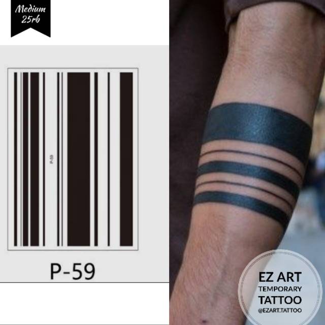 P 59 Desain Garis Gelang Tribal Temporary Tattoo Tato Temporer Fashion Dan Style Shopee Indonesia