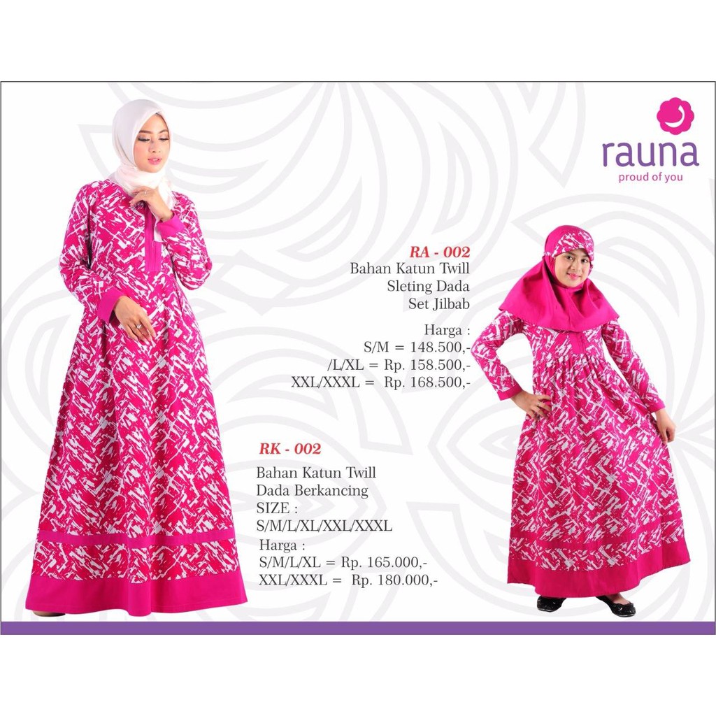 Gamis Ibu Anak Rauna Rk 02 Dress Muslim Baju Wanita