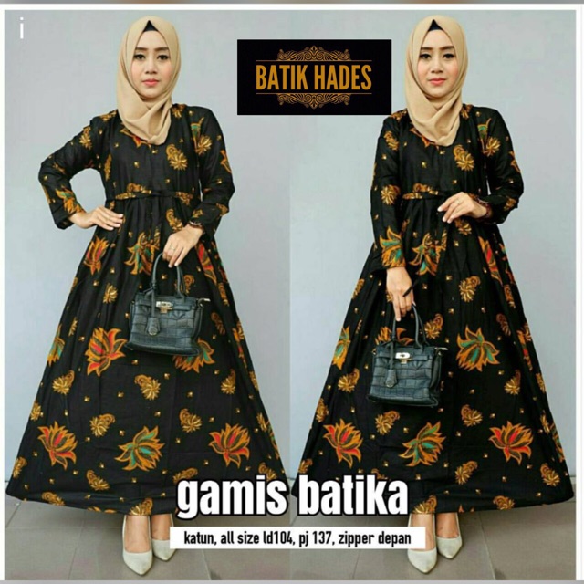 Gamis Batik Pakaian Muslim Wanita Syari Shopee Indonesia
